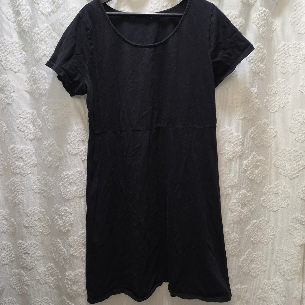 Fresh Produce Womens Black Jersey‎ Scoop Neck Short Sleeve Empire Waist Dress